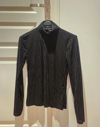 Haut manche longue velour et transparence