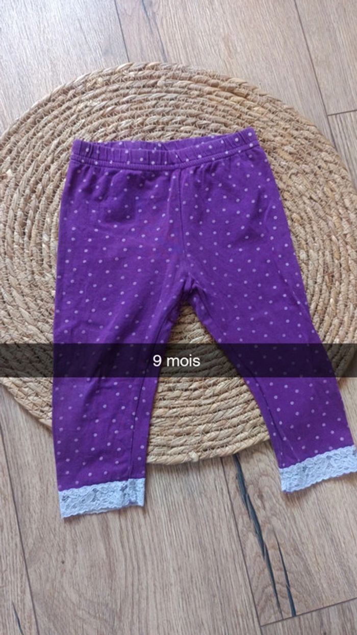 Legging violet 9 mois fille