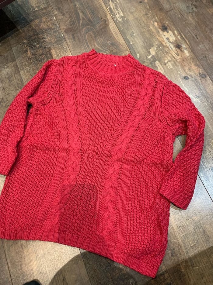 Pull rose fushia 3/4 manches