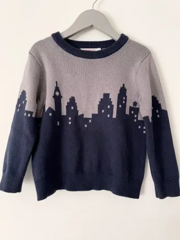 Petit pull motif « ville » Monoprix kids taille 4 ans en très bon état