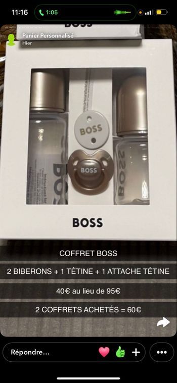 Coffret boss biberon neuf