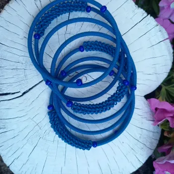 Bracelet tourbillon vintage bleu