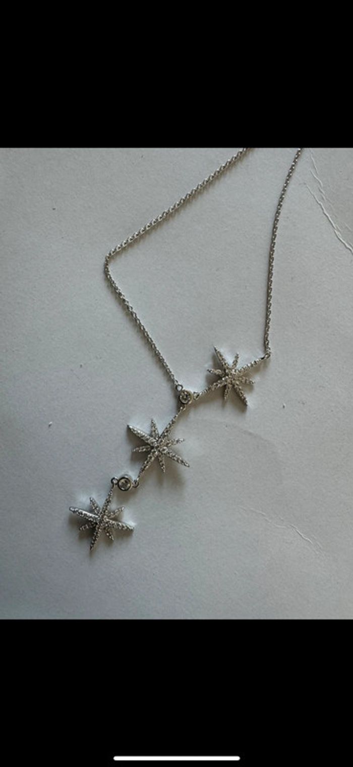Collier etoile strass meteorites