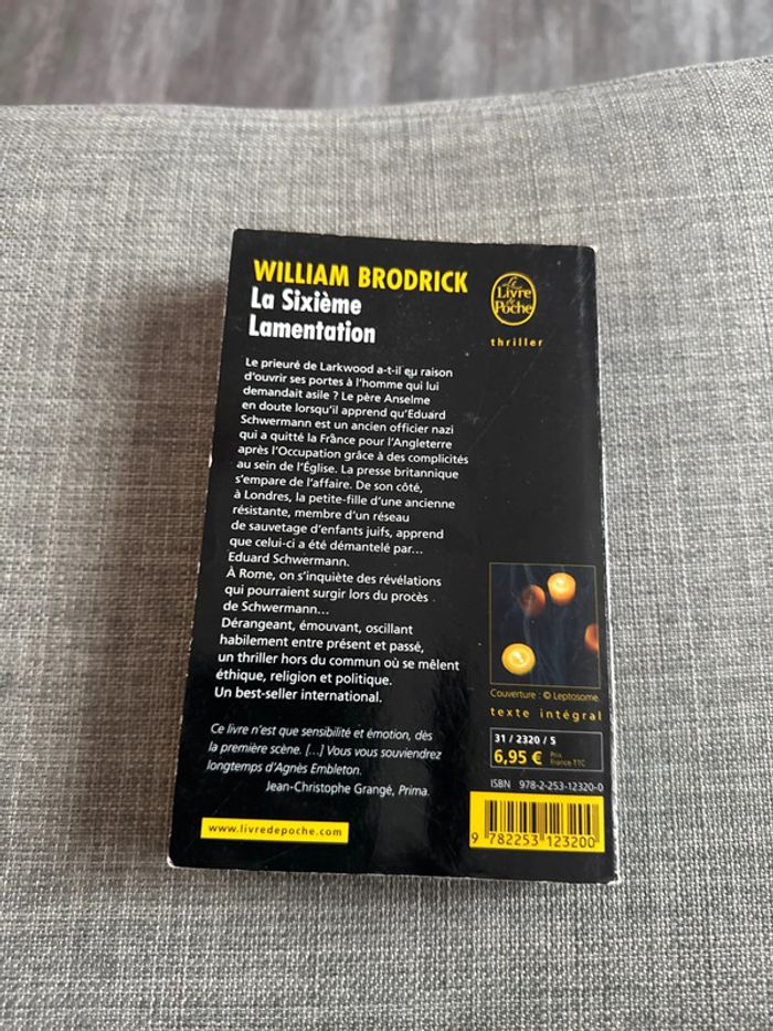 Livre la sixième lamentation - william brodrick - photo numéro 3