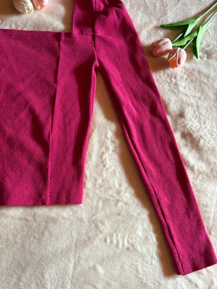 Haut rose fuschia épaules bouffantes – Taille XS - photo numéro 4
