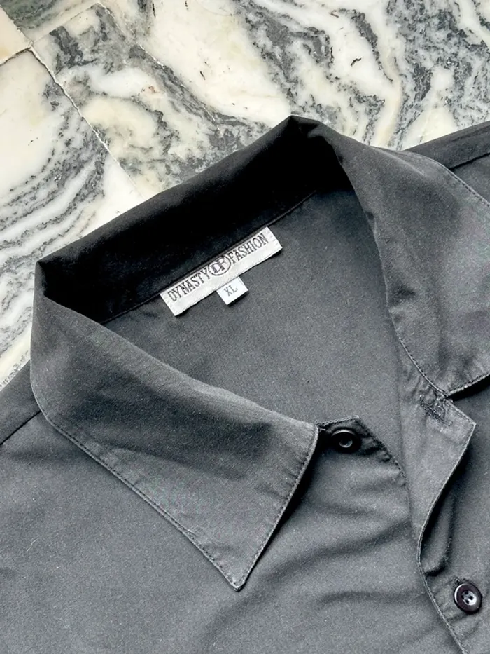 Chemise vintage à motifs loup noire et bleu taille XL - photo numéro 6