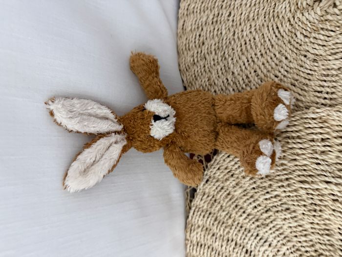 doudou lapin marron moustache blanche - photo numéro 2