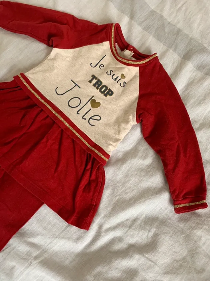 Ensemble rouge 18 mois mes petits cailloux - photo numéro 2