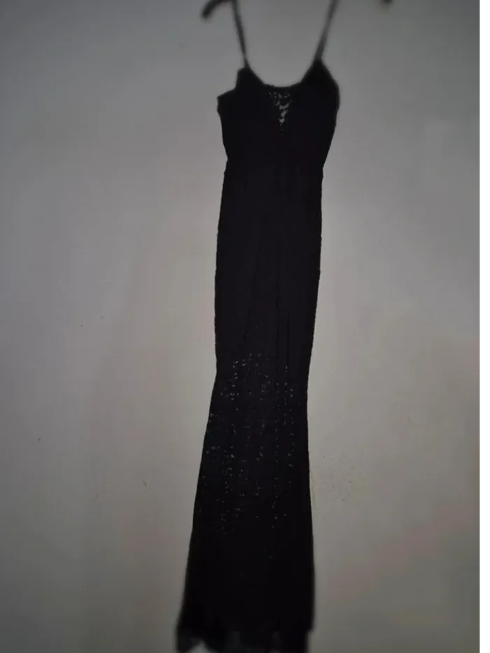 Robe sirène noire effet dentelle - photo numéro 3