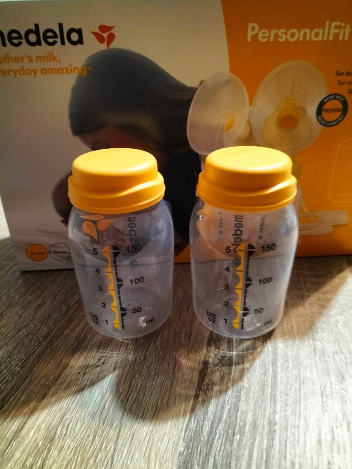 Kit double tire-lait Medela PersonalFit™ PLUS – quasi neuf + 2 biberons neufs - photo numéro 5