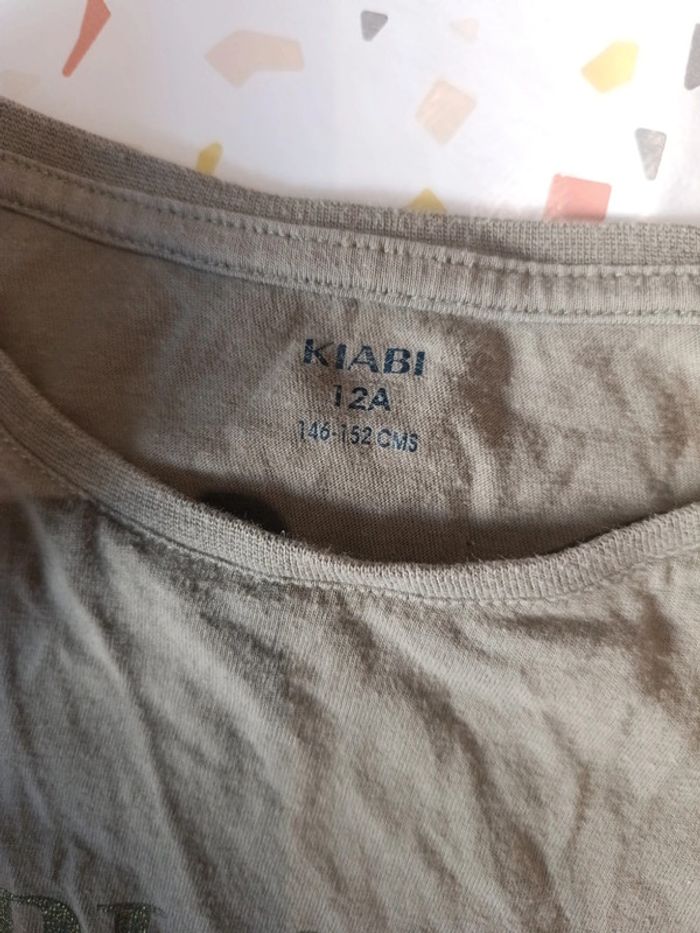 T-shirt de couleur kaki taille 12 ans - photo numéro 4