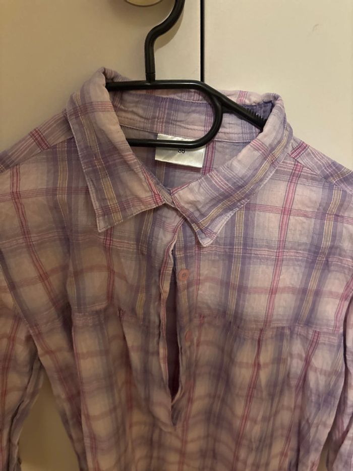 Chemise / tunique à carreaux manches 3/4 - photo numéro 2