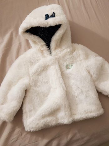 Sublime manteau hiver fourrure blanche 6mois sergent major neuf