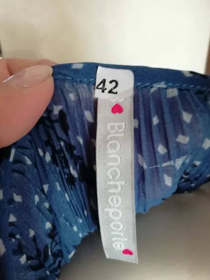 Chemisier chemise blouse légère bleue top bleu blue - photo numéro 4