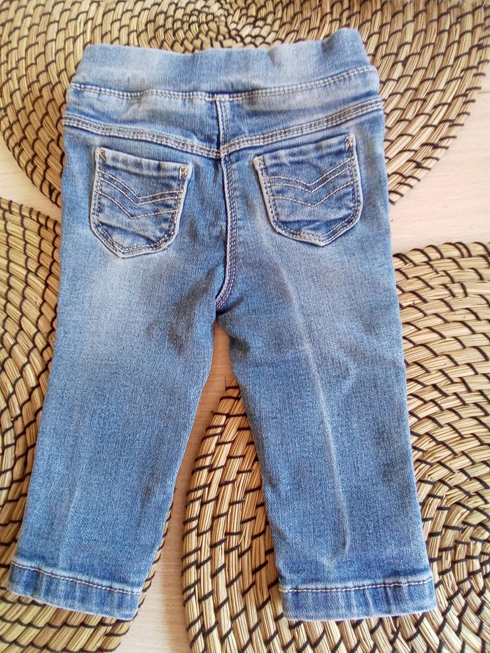 Ensemble jean + tunique abricot avec volants Tape à l'oeil 6 mois - photo numéro 4