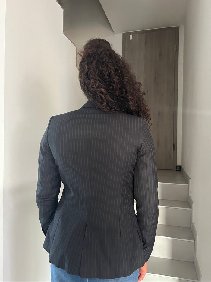 Costume femme rayé gris anthracite ZARA Basic – T.36 / M - photo numéro 5
