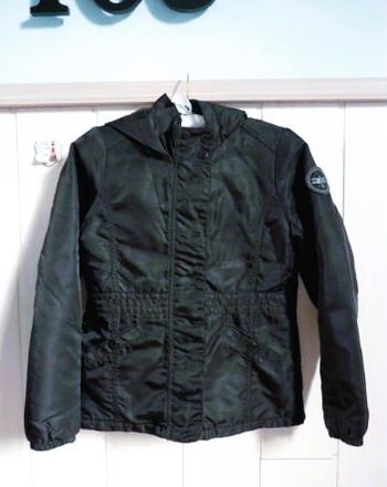 Manteau doudoune IKKS fille 10 ans noir libellule strass TBE