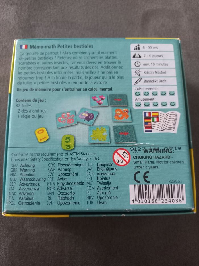 Jeu mémo maths petites bestioles haba - photo numéro 3