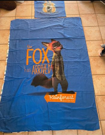 Housse de couette et taie d’oreiller zootopia 1 personne