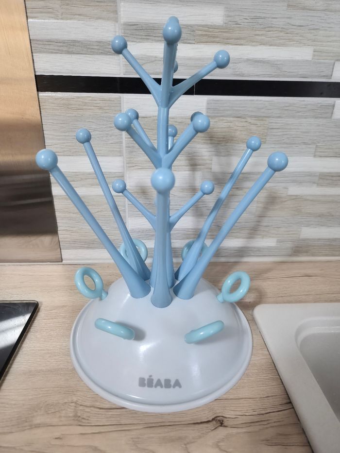 Égouttoir à biberon Béaba bleu et gris