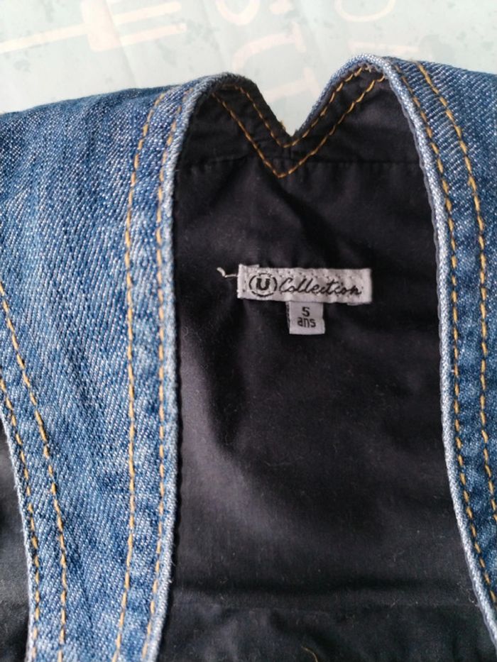 Salopette short en jean 5 ans - photo numéro 2