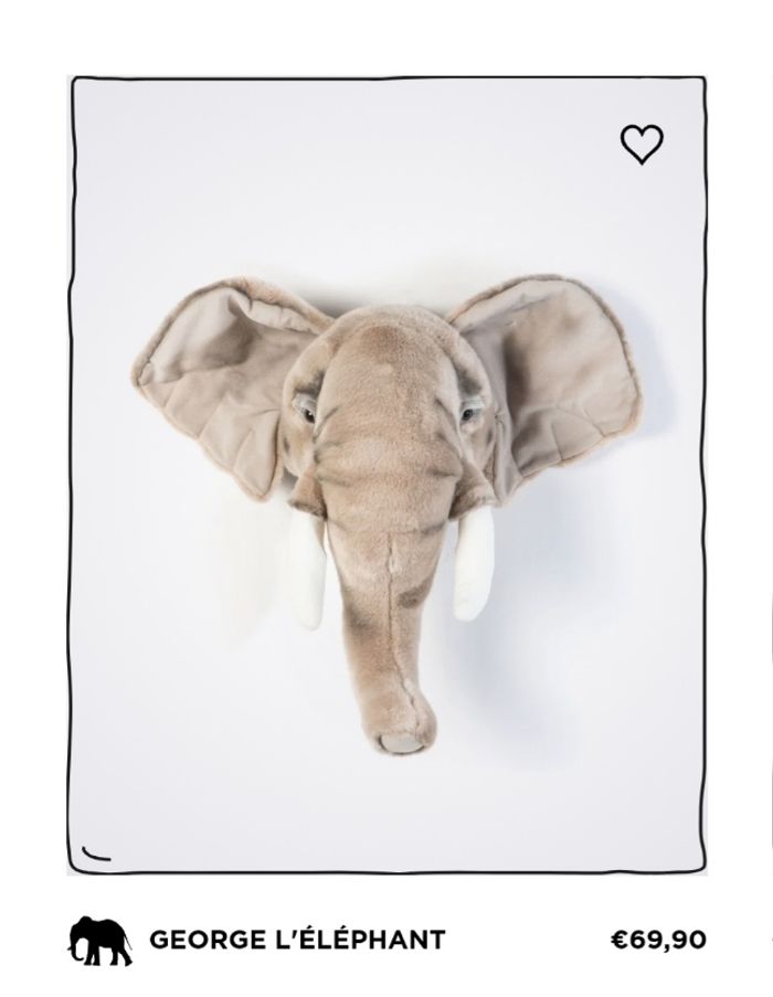 Tête animal décorative éléphant " George"