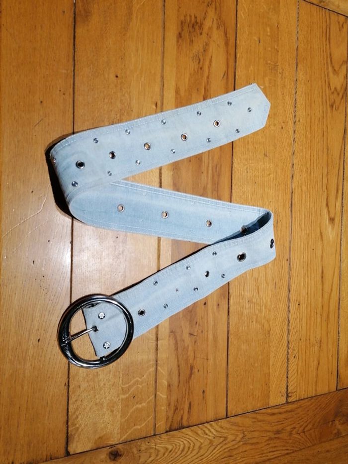 Ceinture large jean délavée - photo numéro 1