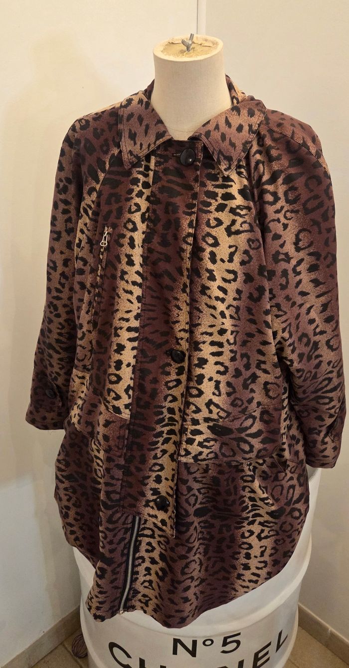 Manteau léopard ASTER 🇫🇷 – Made in France – T2 (40/42) – doublé, chaud & chic – excellent état - photo numéro 3