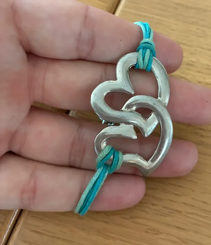 Bracelet argenté et turquoise cœur