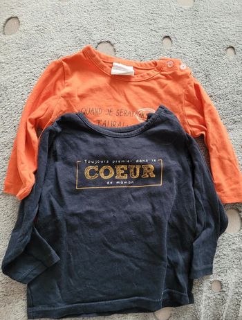 Lot de 2 Tee-shirts manches longues 6 mois