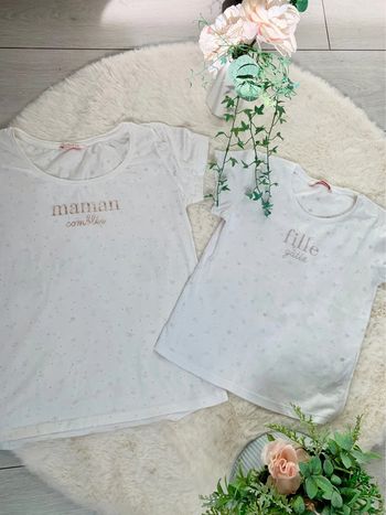 lot tee-shirts mère /fille cadeau fête des mères