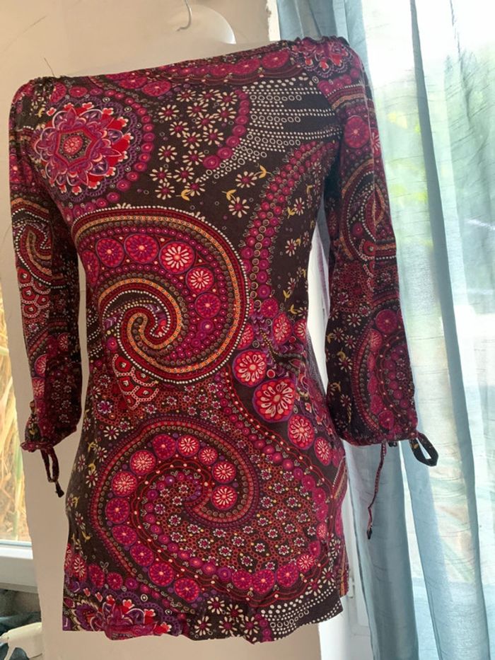 Blouse Defimode taille 36 fleurie manches 3/4 - photo numéro 12