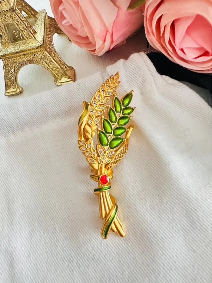 🌿Broche artisanale or vietnamien – élégance traditionnelle & éclat unique - photo numéro 3
