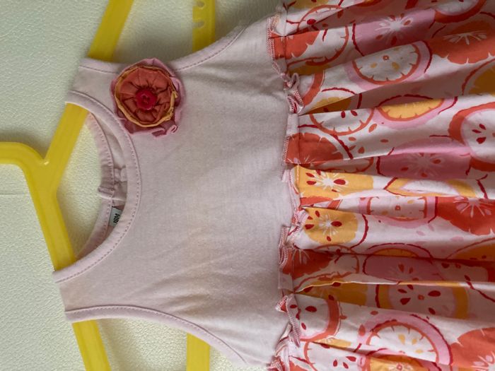 robe sans manche bouton de fleur et agrumes bébé 18 mois - photo numéro 2