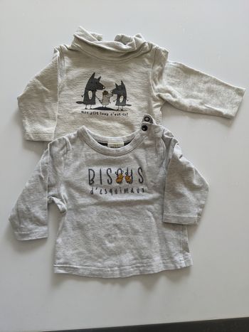 Lot de 2 t-shirts manches longues 3 mois