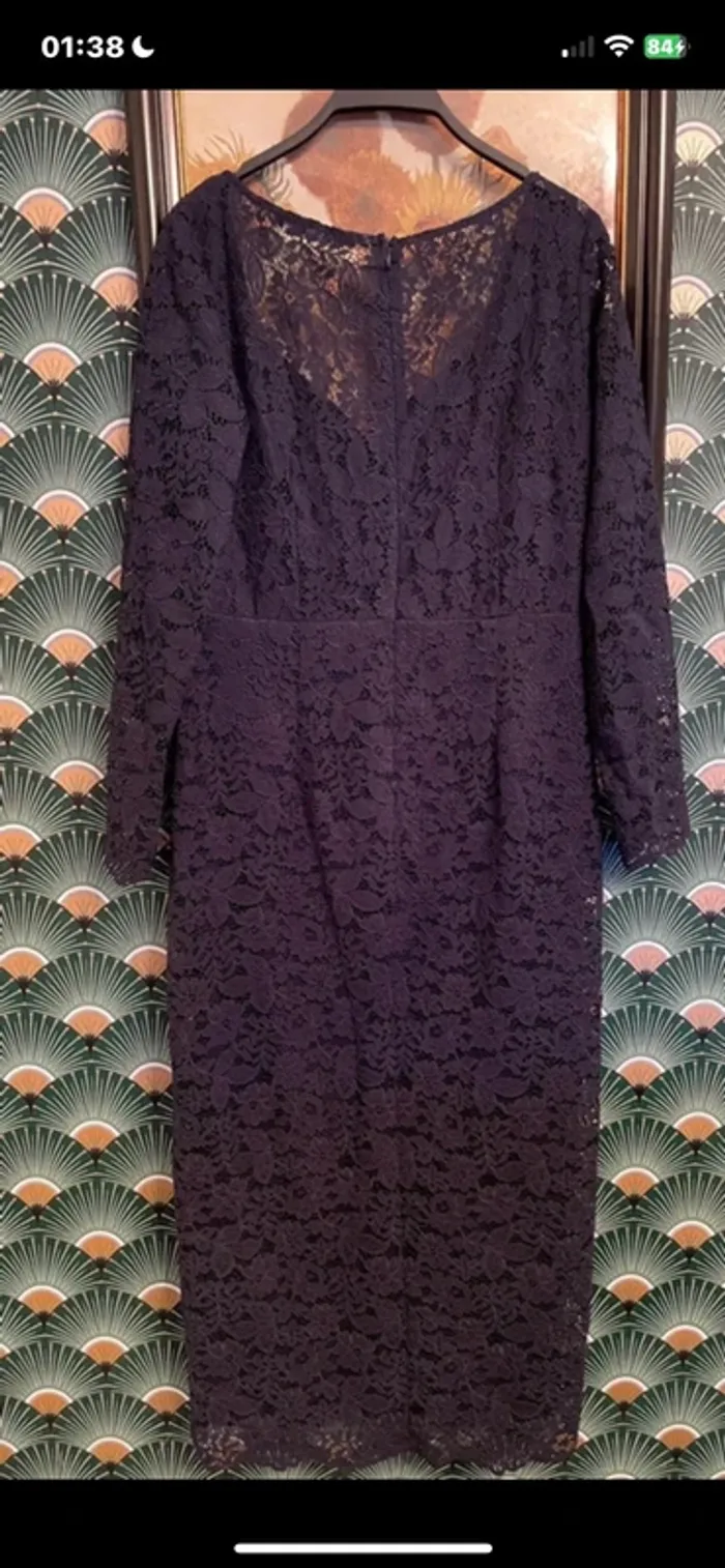 Nouvelle robe en dentelle bleu marine zara nouvelle collection taille L - photo numéro 3