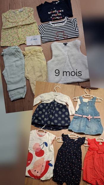 Lot vêtements fille 9 mois