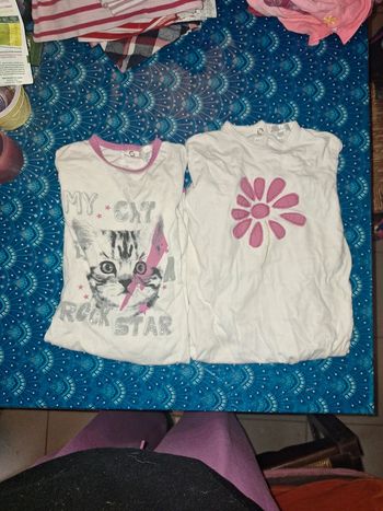 Lot pyjama léger 18 mois chat fleurs