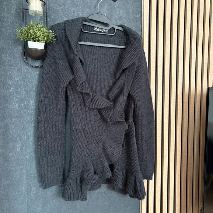 Gilet long gris foncé Cache Cache – Taille 1, à volant
