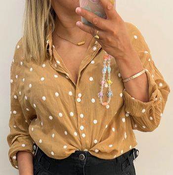 🟡 Chemise ample moutarde à pois Stradivarius – Taille M