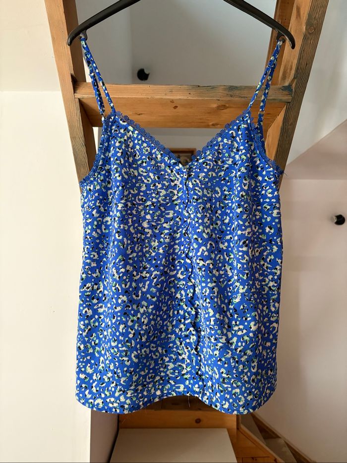 Top léopard bleu
