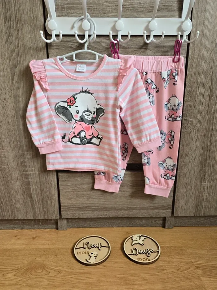 Vêtement Bébé Fille - Ensemble Éléphant - Patpat - 9/12 mois