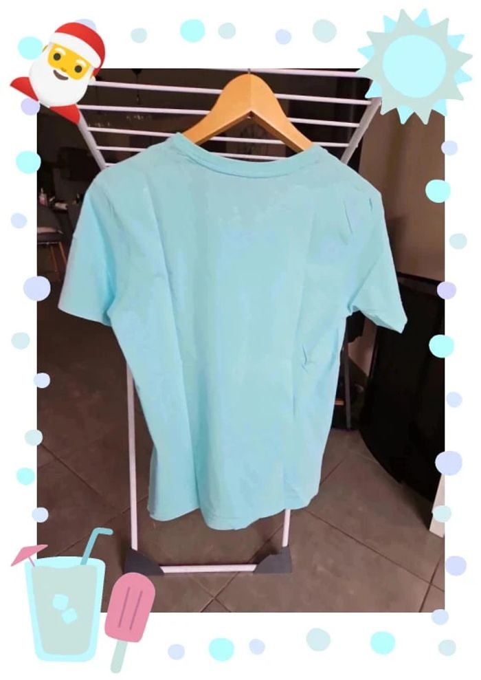 tee shirt bleu turquoise taille S homme - photo numéro 4