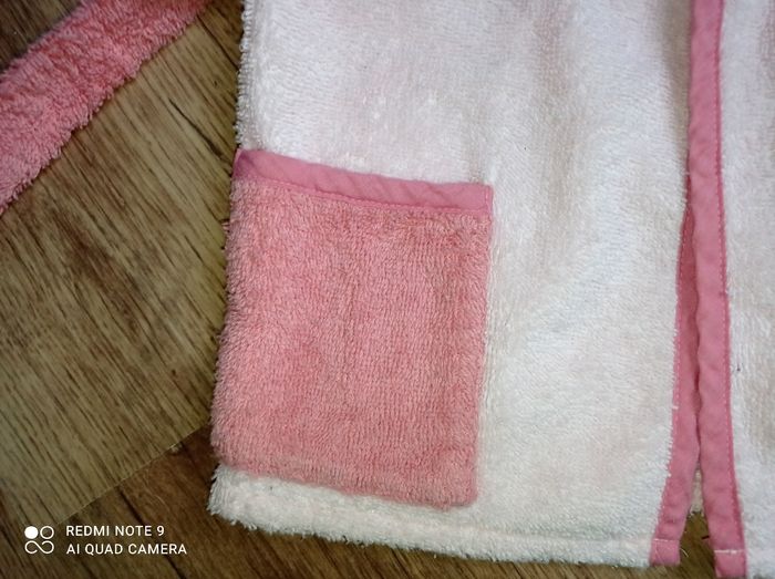 Peignoir de bain éponge avec capuche, fille, taille 6 moisM - photo numéro 2