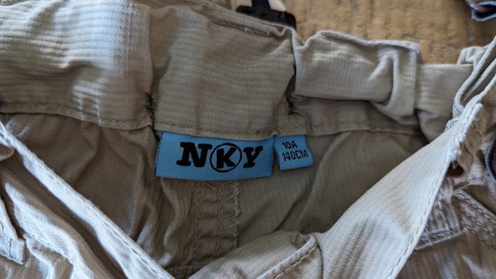 Lot de 2 shorts beige et bleu + bretelles amovibles - photo numéro 4