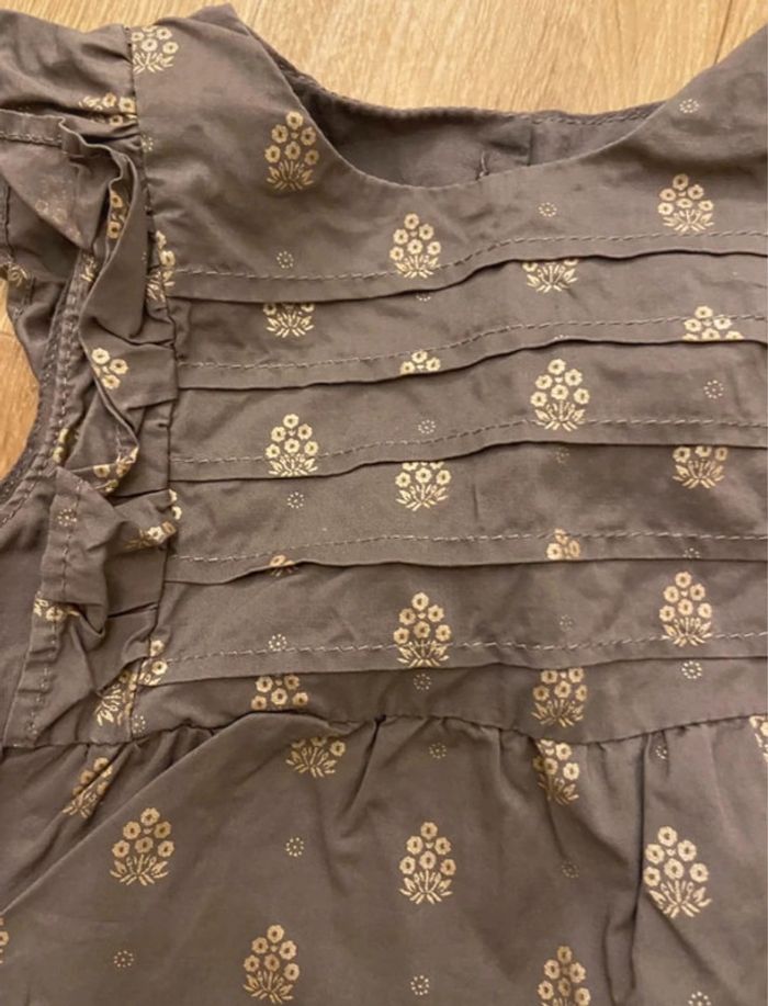 Barboteuse marron dorée fille 6M - photo numéro 3