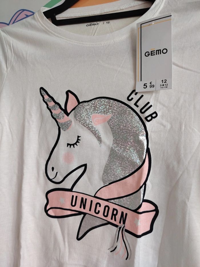 T-shirt manche longue licorne – Taille 12 ans GEMO - photo numéro 4