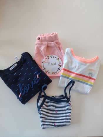 Lot de vêtements d'été fille 4 ans Okaïdi et Chipie