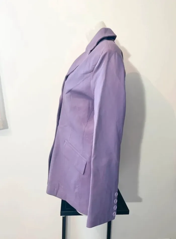 Veste en cuir lilas - photo numéro 5
