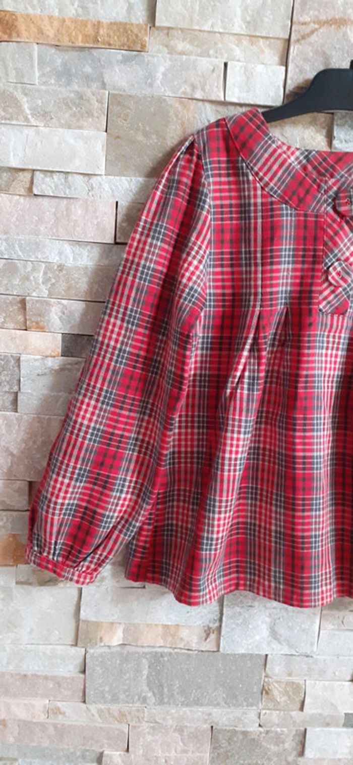 Haut blouse rouge à carreaux 6 ans Jacadi - photo numéro 8